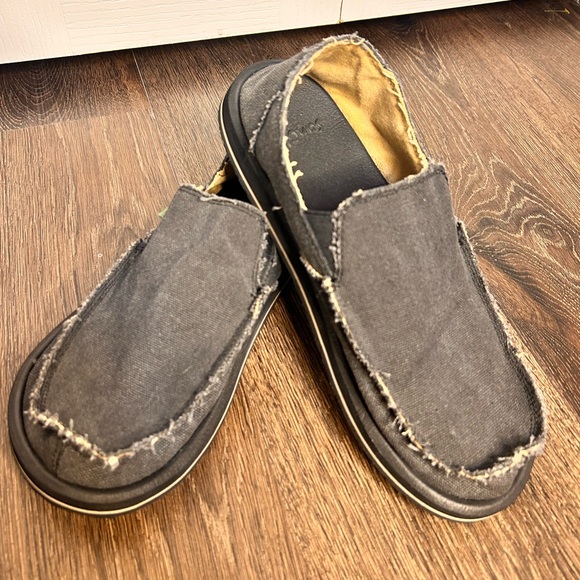 Sanuk Sidewalk Surfer Loafer Slip On Shoes Charcoal Gray Lightweight Mens Size 8 - Picture 1 of 10